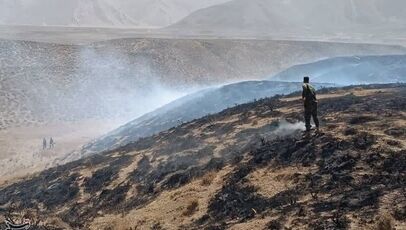 حریق در مراتع دو روستای قزوین پس از ساعت‌ها تلاش خاموش شد