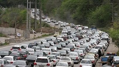 ترافیک سنگین در محورهای چالوس و هراز امروز پنجشنبه 25 تیر 1405