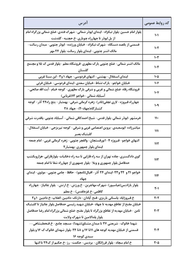 جدول قطعی برق کرمان امروز جمعه 10 مرداد 1404