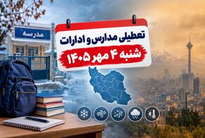 خبر مهم درباره تعطیلی مدارس و ادارات شنبه ۴ مهر؛ وضعیت تهران و ۳۰ استان دیگر